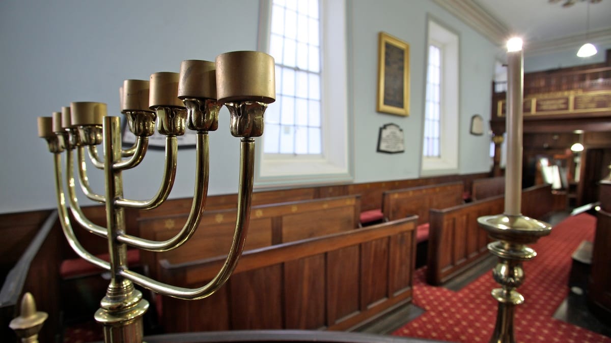 The ark, viewed at an angle, inside the Hobart Synagogue
